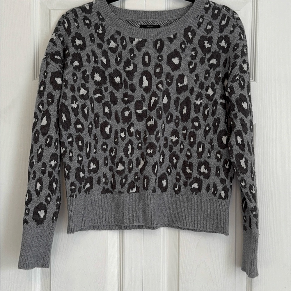 Lucky Brand Charcoal Animal Print Sweater
